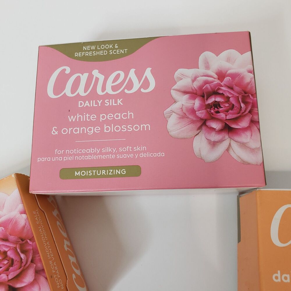 Lot of 3 Caress Soap Daily Silk Beauty Bars White Peach & Orange Blossom 3.15oz - Picture 6 of 6